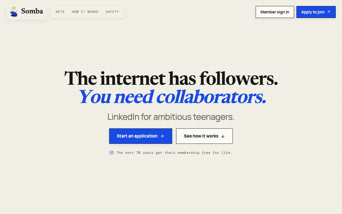 Somba landing page